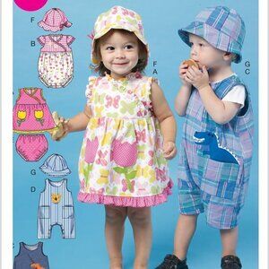 🛒 $6 Sewing Craft Pattern M6494 Infants' Dress, Rompers, Jumpsuit, Panties Hat